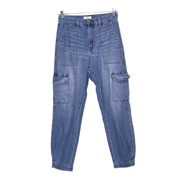 PISTOLA Josephine High-Rise Tapered Cargo Jeans Paradigm Mid Wash Women's 26 - Picture 1 of 15